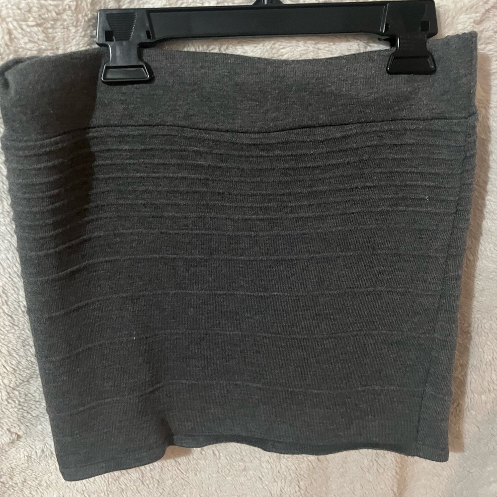 Gray Ribbed Women's Skirt
